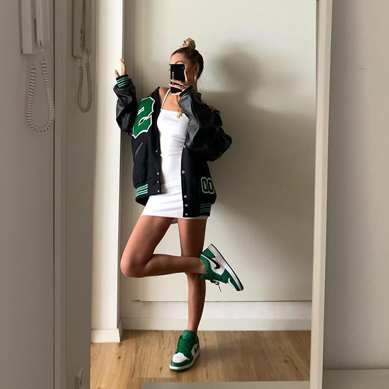 Women's Jackets Womens College Coats and High Street Hip-Hop Baseball Harajuku Casual Coat Loose Stitching Varsity Jacket ins 220901