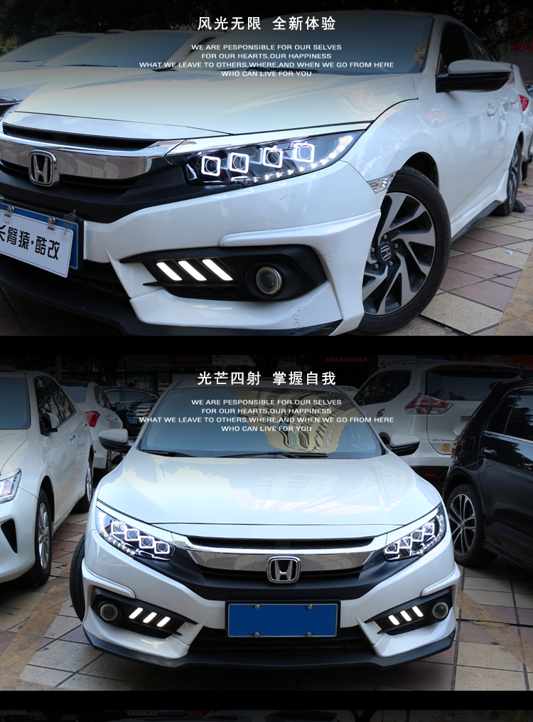 Headlights all LED for Honda CIVIC X G10 LED Headlight 20 16-2021 High Beam Daytime Running Lights Highlight Turn Signal