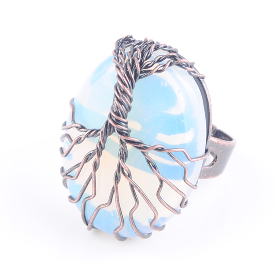 Natural Stone Opal Bead Antique Rings for Women Finger Jewelry Wire Wrapped Tree of Life Adjustable Ring X3054
Natural Stone Opal Bead Antique Rings for Women Finger Jewelry Wire Wrapped Tree of Life Adjustable Ring X3054