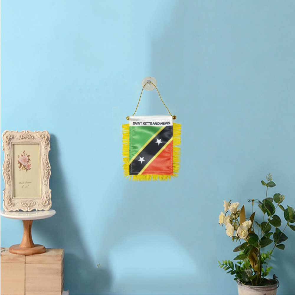 Saint Kitts And Nevis Window Hanging Flag 10x15 cm Double Sided Mini Hanging Flags with Suction Cup for Home Office Door Decor
Saint Kitts And Nevis Window Hanging Flag 10x15 cm Double Sided Mini Hanging Flags with Suction Cup for Home Office Door Decor