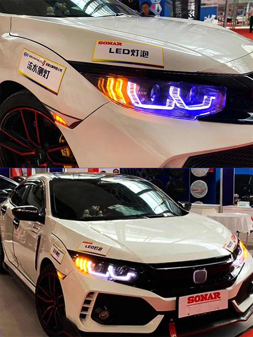 Auto Tuning Headlights for Honda Civic X G10 LED Headlight 20 16-2021 Blue DRL Driving Lights Streamer Turn Signal Front Lamp