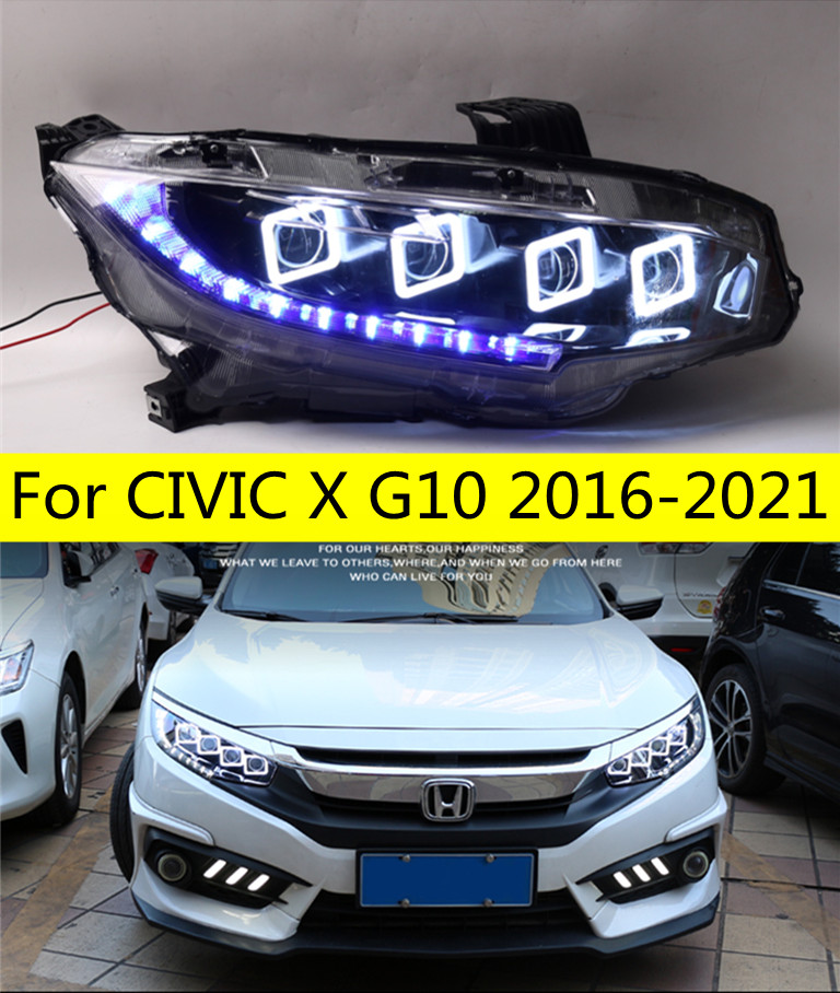 Headlights all LED for Honda CIVIC X G10 LED Headlight 20 16-2021 High Beam Daytime Running Lights Highlight Turn Signal
