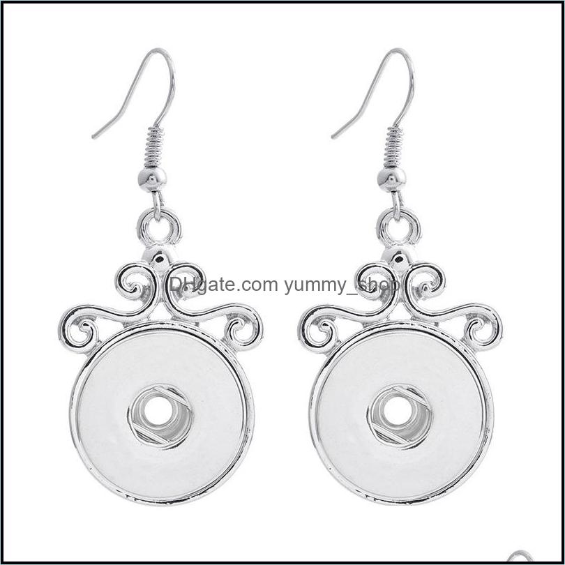 Charm 18Mm Snap Earrings Vintage Sier Crystal Pearl Crown Button Drop Jewelry For Women Party Gift Delivery 2021 Dhseller2010 Dhght