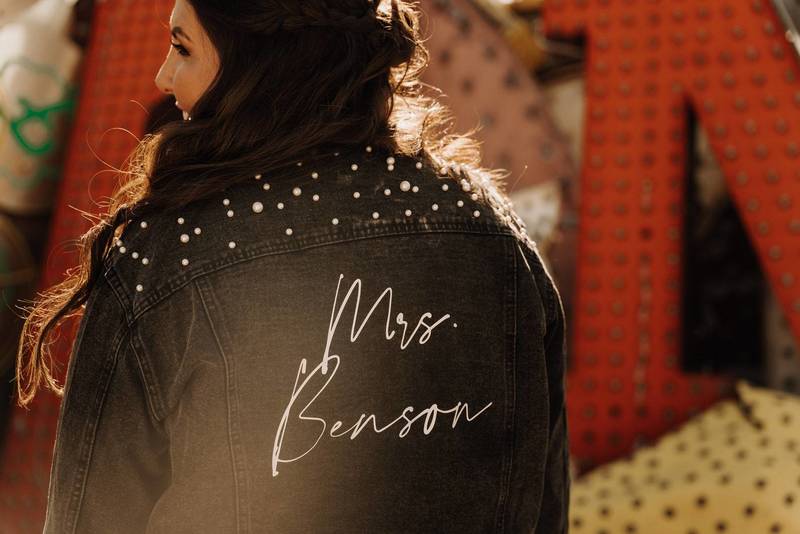 Womens Jackets Personalised Ladies Pearl Embellished Denim Jacket Bride Denim Jacket Mrs Just Married Custom Bride Wedding Jacket with Date 220901