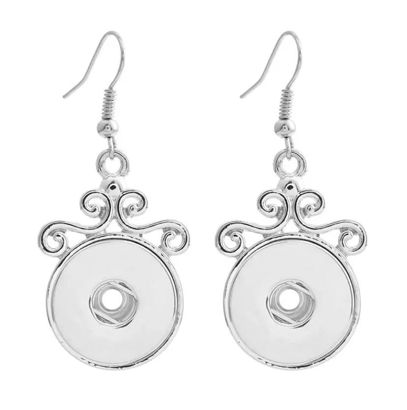 Charm 18Mm Snap Earrings Vintage Sier Crystal Pearl Crown Button Drop Jewelry For Women Party Gift Delivery 2021 Dhseller2010 Dhght