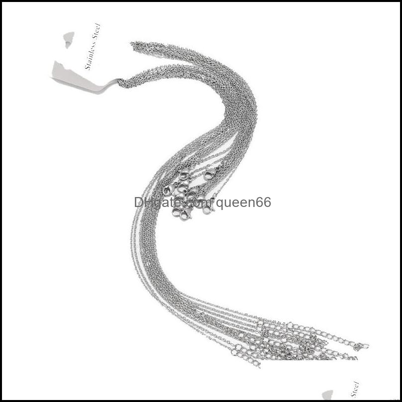 Chains Stainless Steel 18K Gold Chain Necklace Wholesale 45Cmand5Cm O Chains Fit Diy Pendant Necklaces Bk Drop Delivery 2021 Jewelry Dhmmg