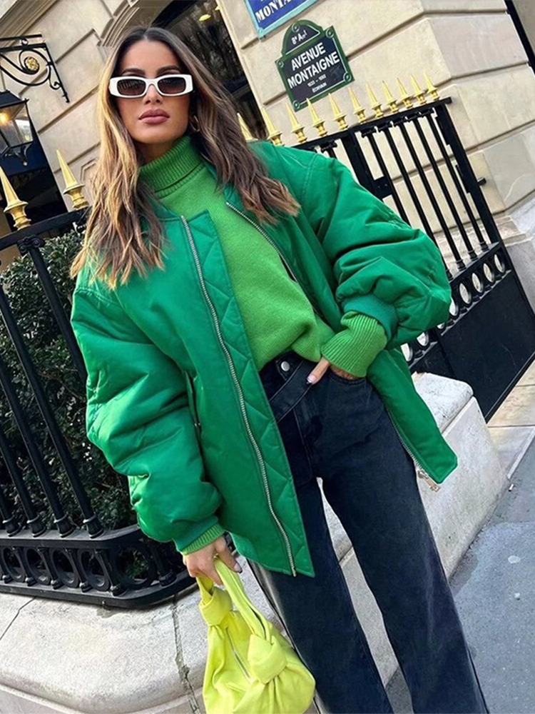 Womens Jacket Casual Solid Pocket Bomber Female Loose Cotton Clothing Coat Autumn Fashion Chic Warm Parka Outwear 220901