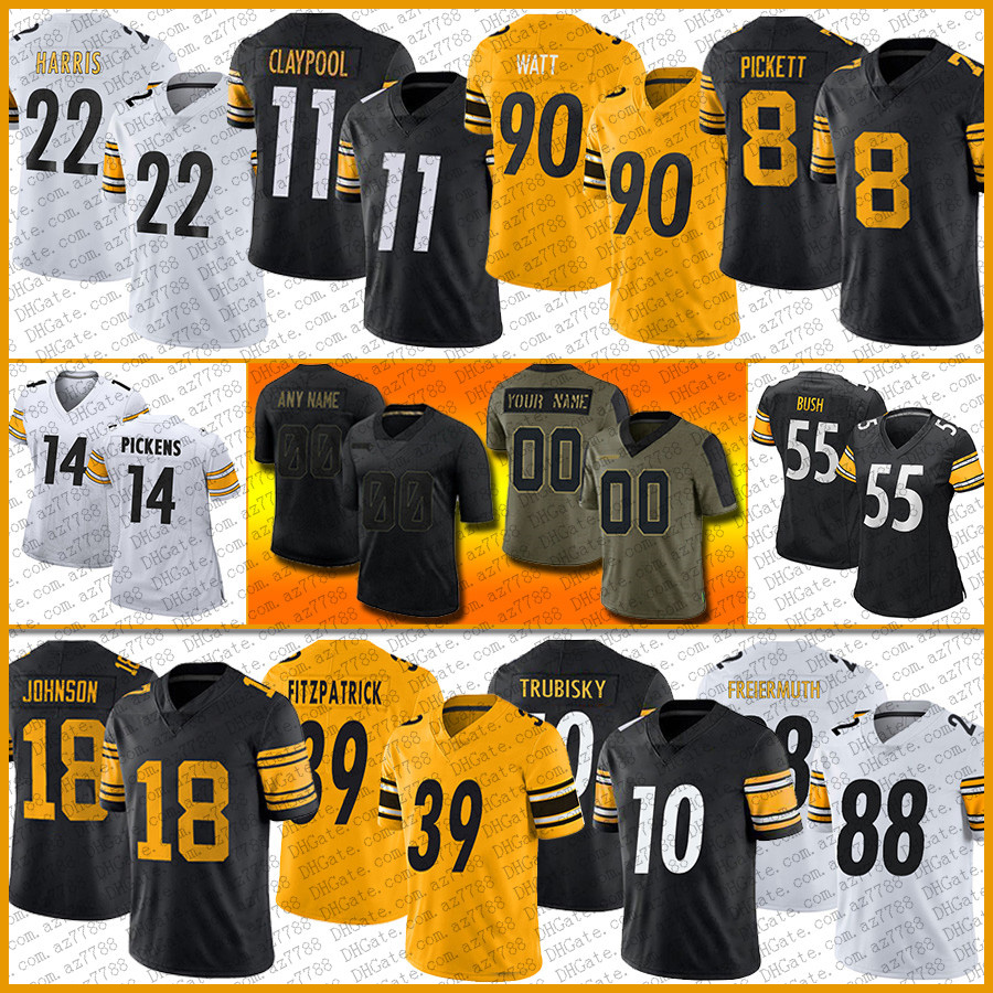 22 Najee Harris Kenny Pickett Football Jersey T.J. Watt Chase Claypool Pat Freiermuth Minkah Fitzpatrick Mitchell Trubisky Diontae Johnson Devin Bush George Pickens, Shown 
22 Najee Harris Kenny Pickett Football Jersey T.J. Watt Chase Claypool Pat Freiermuth Minkah Fitzpatrick Mitchell Trubisky Diontae Johnson Devin Bush George Pickens, Shown