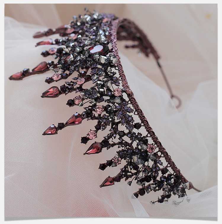 Wedding Hair Jewelry Vintage Baroque Headbands Purple Crystal Tiaras Crowns Bride Noiva Headpieces Bridal Party Crown 220831