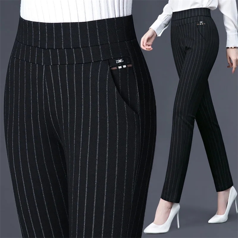 Women's Pants Capris Spring Autumn Middle Aged Women Elastic Waist Casual Straight Female Trousers Lady Stripe Pencil Black 5XL1833 220901, Stripes
Women's Pants Capris Spring Autumn Middle Aged Women Elastic Waist Casual Straight Female Trousers Lady Stripe Pencil Black 5XL1833 220901, Stripes