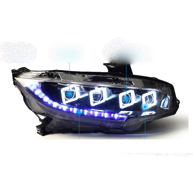 Headlights all LED for Honda CIVIC X G10 LED Headlight 20 16-2021 High Beam Daytime Running Lights Highlight Turn Signal