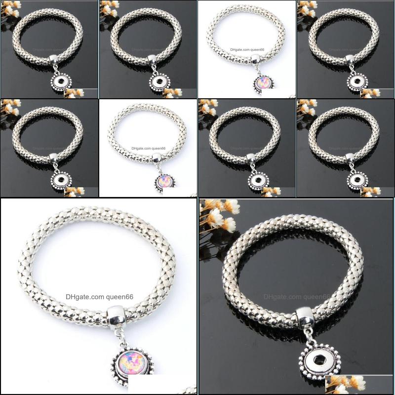Charm Bracelets Noosa 12Mm Snap Bracelet Jewelry Elastic Ginger Buttons Chunk Charm Bangle Fit Diy Snaps Drop Delivery 2021 Bracelets Dhrg9