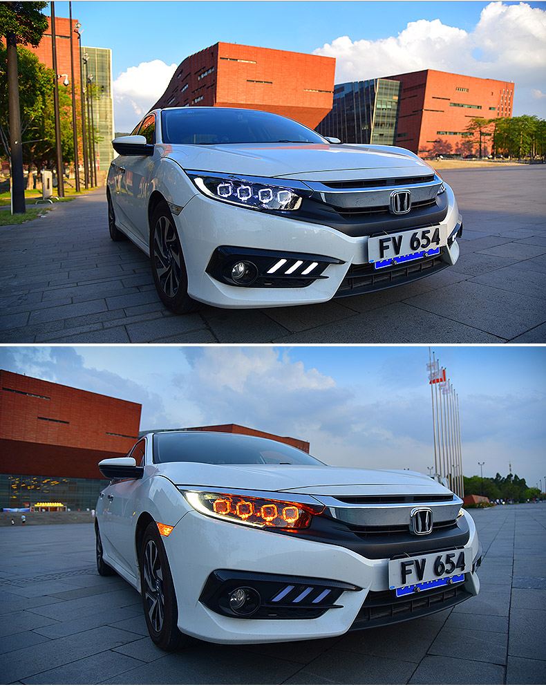 Car Headlights Assembly for Honda CIVIC X G10 20 16-2021 Blue DRL Headlight LED High Low Beam Fog Front Lamp