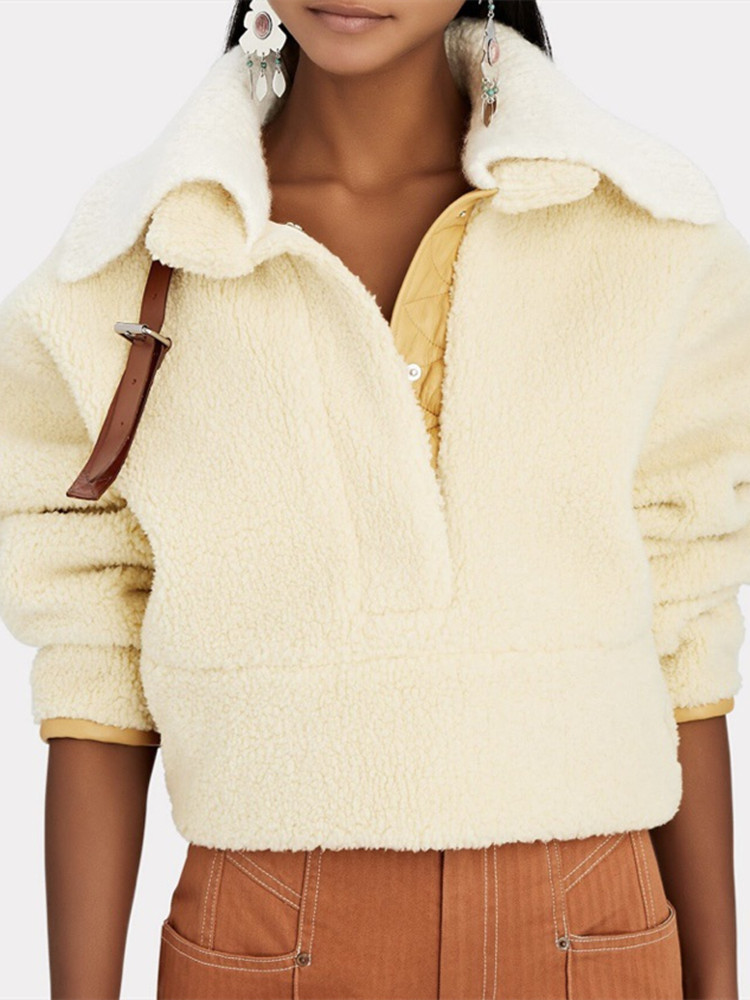 Womens Jackets Women Warm Coat Long Sleeve Turndown Collar Cardigan Allmatch Ladies Jacket 220901