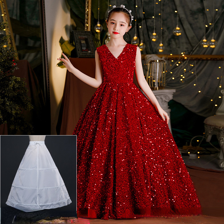 2023 Sequins Flower Girls Dresses for Wedding First Communion Dress Kids Prom Dress Girls Pageant Gowns