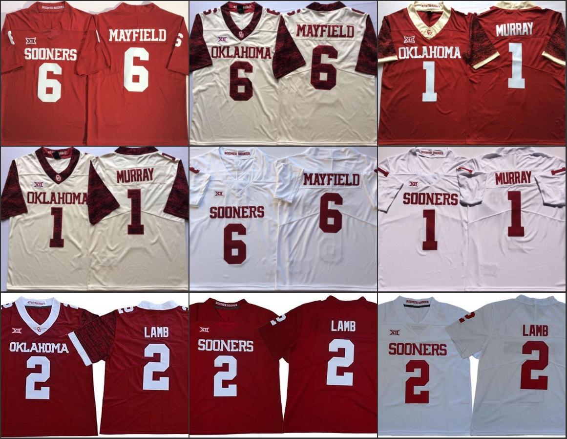 Men Jersey NCAA Oklahoma Sooners 2 CeeDee Lamb 6 Baker Mayfield 1 Kyler Murray Red White College Football jersey Rose Peach Bowl 2020 150TH, As pics
Men Jersey NCAA Oklahoma Sooners 2 CeeDee Lamb 6 Baker Mayfield 1 Kyler Murray Red White College Football jersey Rose Peach Bowl 2020 150TH, As pics