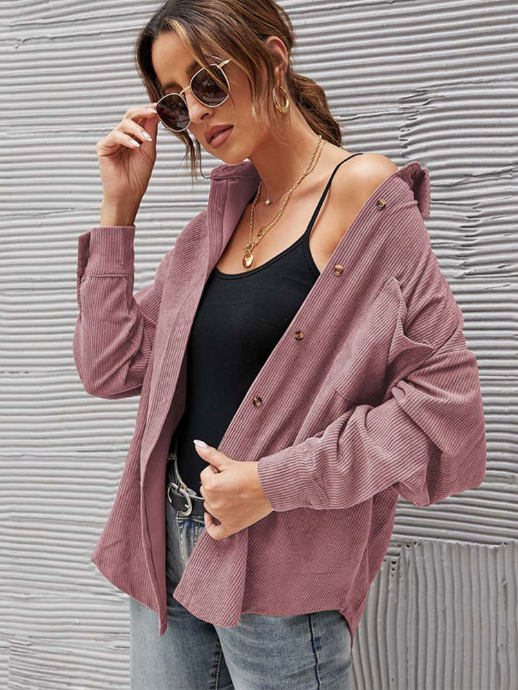 Womens Jackets Autumn Corduroy Jacket Woman Long Shirt Jacket Women Button Coat Jackets Women Fashion Overshirt Loose Coat Female 220901