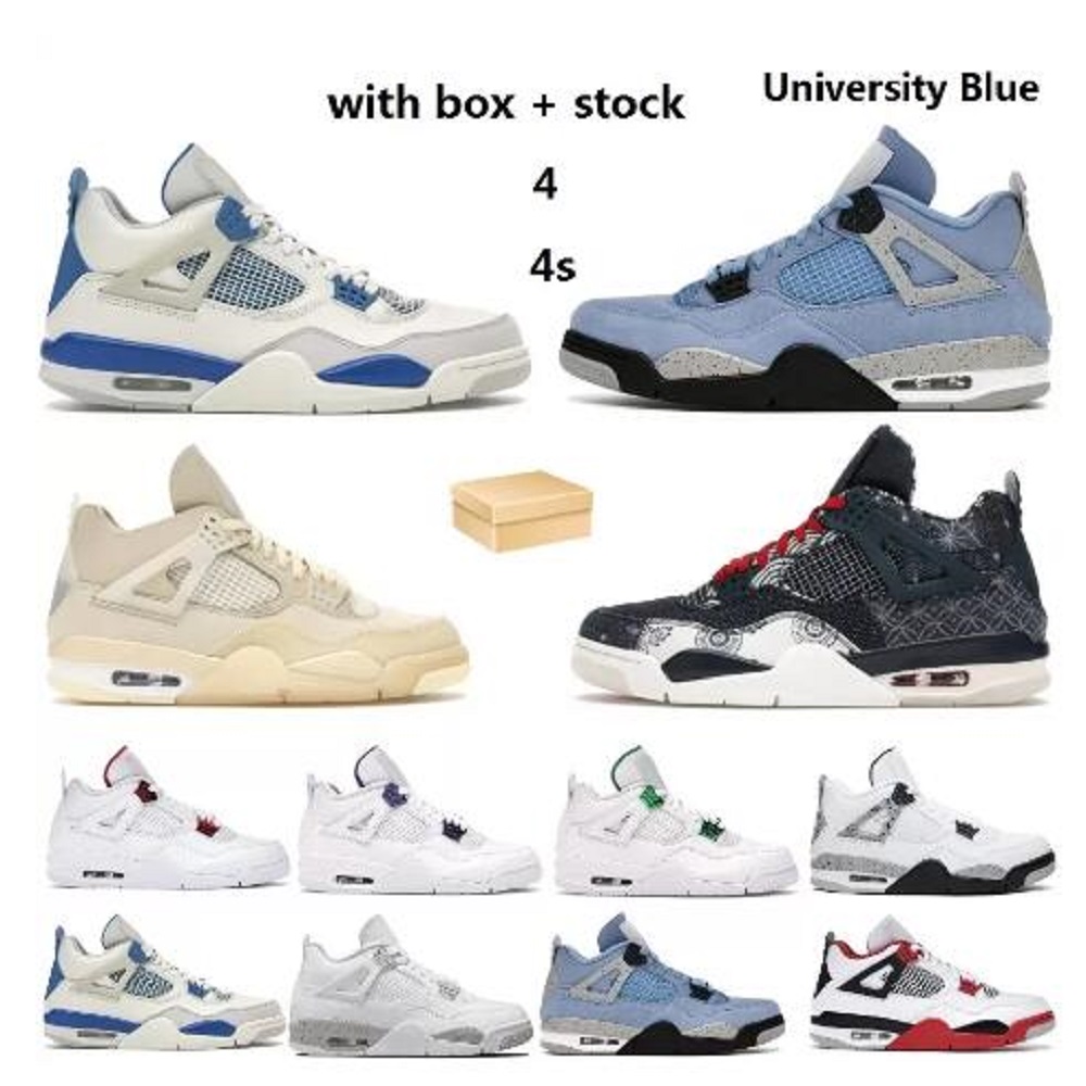 Designer 1 4 High Basketball shoes University Blue Bred Patent UNC Royal Chicago toe 1s 4s Mid Light Smoke Grey Infrared Black Cat Red Thunder Mens Womens Sneakers, # 42
Designer 1 4 High Basketball shoes University Blue Bred Patent UNC Royal Chicago toe 1s 4s Mid Light Smoke Grey Infrared Black Cat Red Thunder Mens Womens Sneakers, # 42