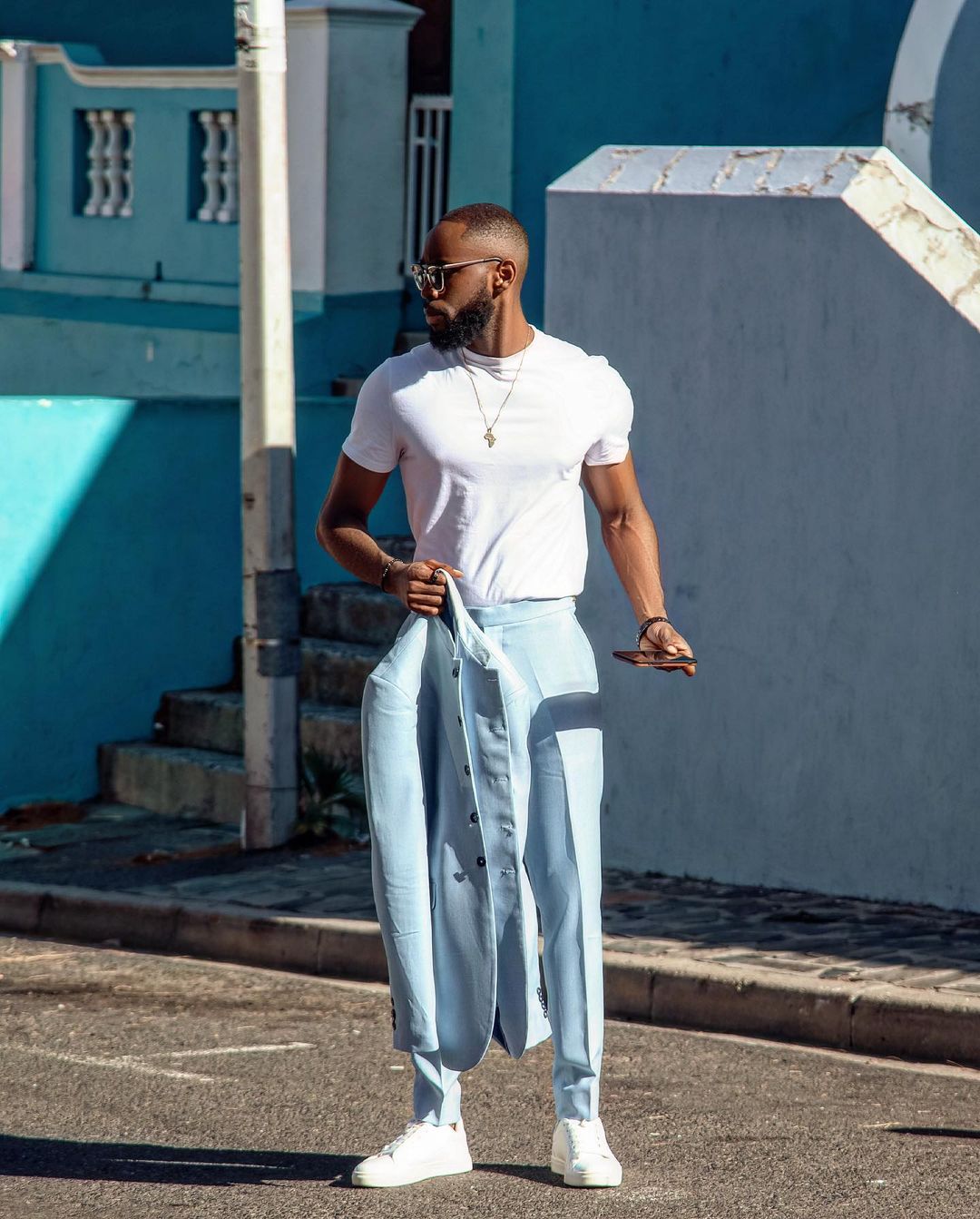 Beach Blue Groom Men Wedding Tuxedos 2 Pieces Long Outfits Costume Homme Mariage Party Prom Blazer Wear