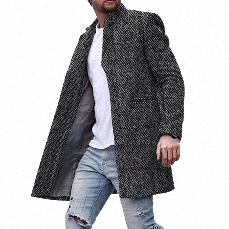 

Men's Wool & Blends men's Wool & Blends Laamei 2021 Winter Woolen Cloth Overcoat Mens Single Button Coats Fashion Men Solid Business Casual Long Trench Jacket L124#, T-shirt