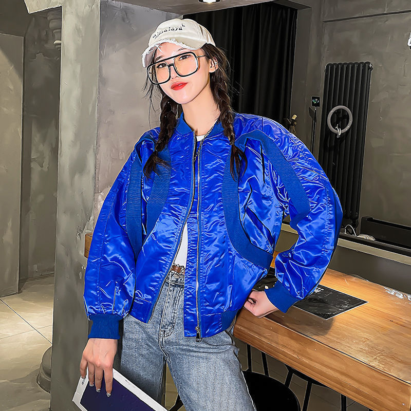 Womens Jackets Ladies short coat female Korean version solid color zipper fashion baseball uniform i allmatch jacket spring 220901