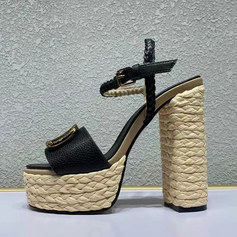 Slippers Designer sandals women shoe summer Fashion Buckle Strap weave Lafite grass Patchwork Genuine Leather High Heel Platform shoes sexy womens sandal13cm, Burgundyshoe box
Slippers Designer sandals women shoe summer Fashion Buckle Strap weave Lafite grass Patchwork Genuine Leather High Heel Platform shoes sexy womens sandal13cm, Burgundyshoe box