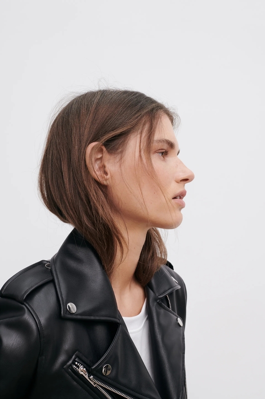 Womens Jackets Spring and Autumn belt detachable epaulet motorcycle jacket leather jacket 220901