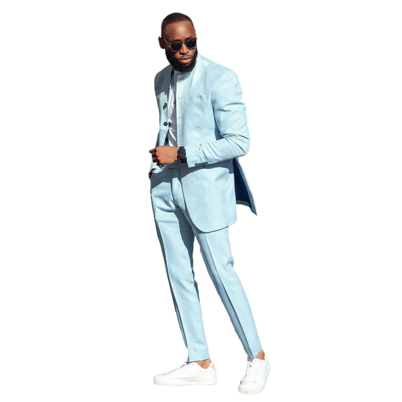 Beach Blue Groom Men Wedding Tuxedos 2 Pieces Long Outfits Costume Homme Mariage Party Prom Blazer Wear