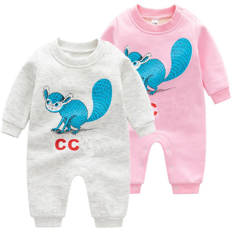 Rompers kids Designer autumn winter thick fleece Rompers baby boy girl summer top quality Long sleeve Combed cotton clothes 12 years old newborn Jumps