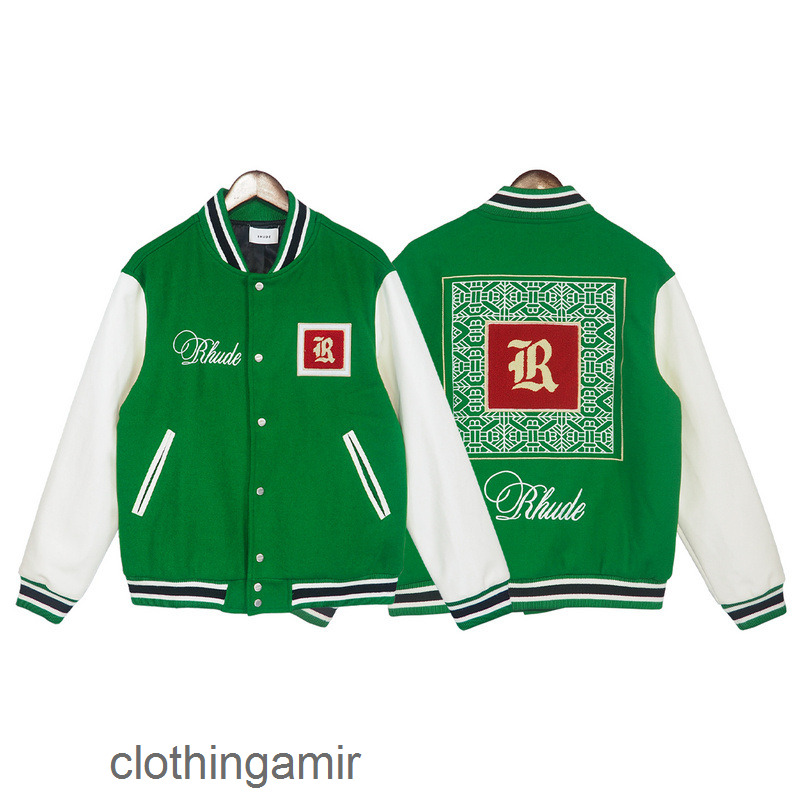 Rhude Printed Fashion Embroidery Stickers Jacket Leather Coat Sleeves High Street Baseball American Wool, Green
Rhude Printed Fashion Embroidery Stickers Jacket Leather Coat Sleeves High Street Baseball American Wool, Green