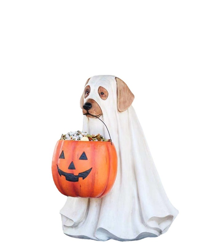 Other Festive Party Supplies Halloween Decoration Resin Figurines Cute Puppy Pumpkin Statue Candy Box Garden Dcor Hallowen Ornaments For Home Decor 22