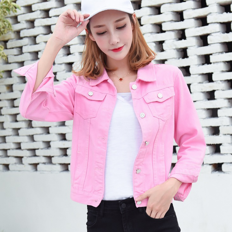 Womens Jackets Jeans Jacket and Coats for Women Autumn Candy Color Casual Short Denim Jacket Chaqueta Mujer Casaco Jaqueta Feminina 220901