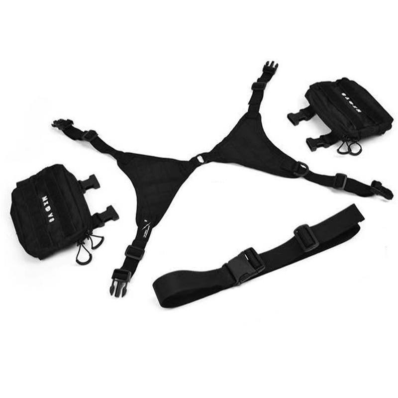 Waist Bags Unisex Black Chest Rig Streetwear Tactical Vest Hiphop Fashion Tactics Pack Woman Functional Square 220901