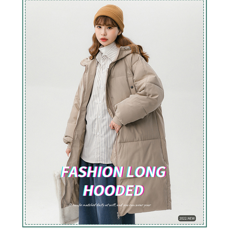 Womens Down Parkas Women Down Parka Mid Length Khaki Jacket Baggy Winter Waterproof Warm Duck Feather Down Female Hooded Puffer Coat Bubble Outwear 22