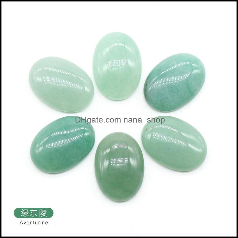 Stone 18X25Mm Flat Back Assorted Loose Stone Oval Cab Cabochons Beads For Jewelry Making Healing Crystal Wholesale Drop D Dhseller2010 Dhnz7