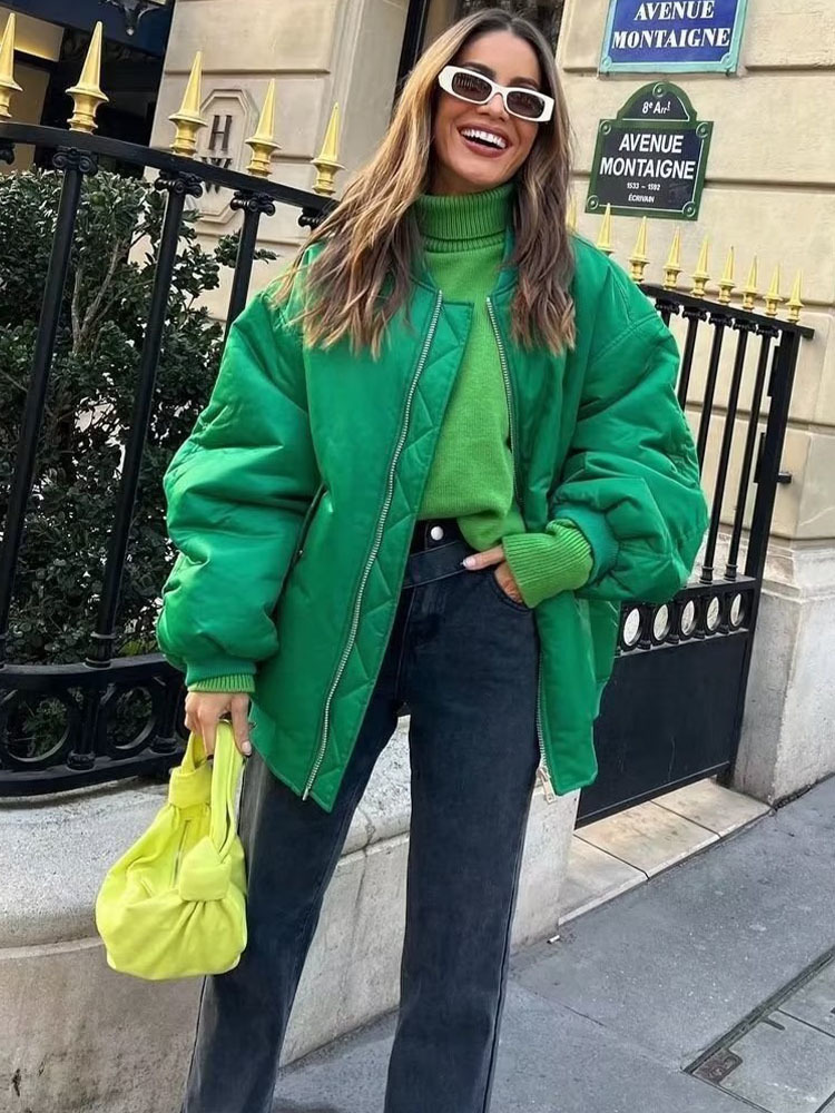 Womens Down Parkas Autumn Fashion Pilot Jacket Padded Coat Vintage Long Sleeve Pockets Seven Colors Female Outerwear Chic Tops 220902