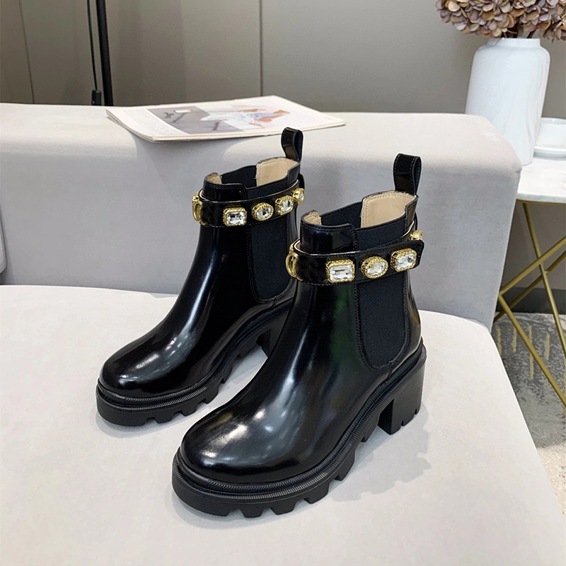 Bee Shoes Designer Woman Boots Black Luxurious Rhinestone Buckle Platform Martin Booties Real Leather Winter Botas De Mujer, 1#
Bee Shoes Designer Woman Boots Black Luxurious Rhinestone Buckle Platform Martin Booties Real Leather Winter Botas De Mujer, 1#