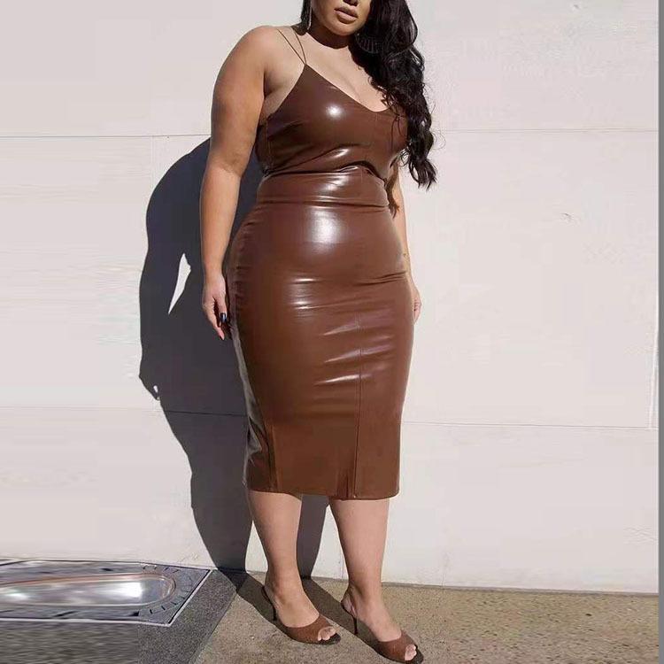 Plus Size Dresses Office Lady Leather Dress Elegant Bodycon Pencil Slim Cruve Streetwear Sexy Nighclub Party Sling PU Midi, Black
Plus Size Dresses Office Lady Leather Dress Elegant Bodycon Pencil Slim Cruve Streetwear Sexy Nighclub Party Sling PU Midi, Black