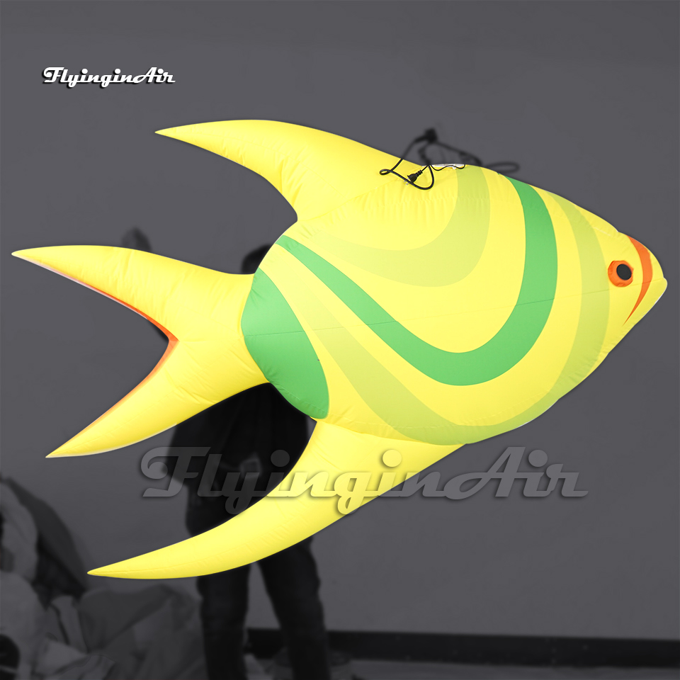 Hanging Giant Luminous Inflatable Fish LED Party Balloon Air Blow Up Tropical Fish Light For Venue Ceiling Decoration
