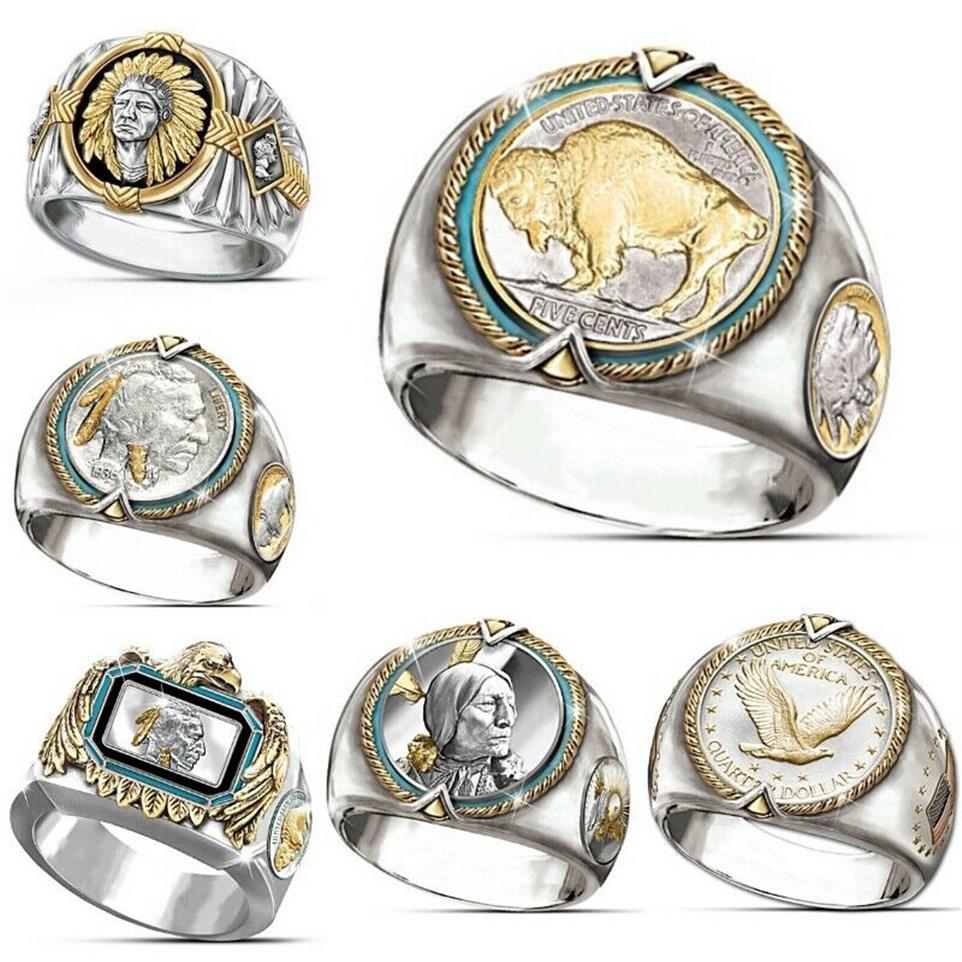 6Pcs lotsHip Hop Two-tone Men Band Rings Buffalo Nickel Honoring The American West Ethnic Style Jewelry Mens Ring Size 7-12227z
6Pcs lotsHip Hop Two-tone Men Band Rings Buffalo Nickel Honoring The American West Ethnic Style Jewelry Mens Ring Size 7-12227z