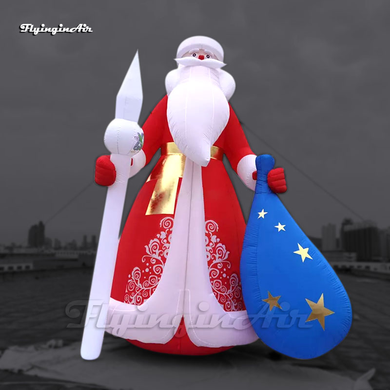 Giant Inflatable Santa Claus Outdoor Christmas Decorations Air Blow Up Saint Nicholas With Gift Bag For Xmas And New Year Event