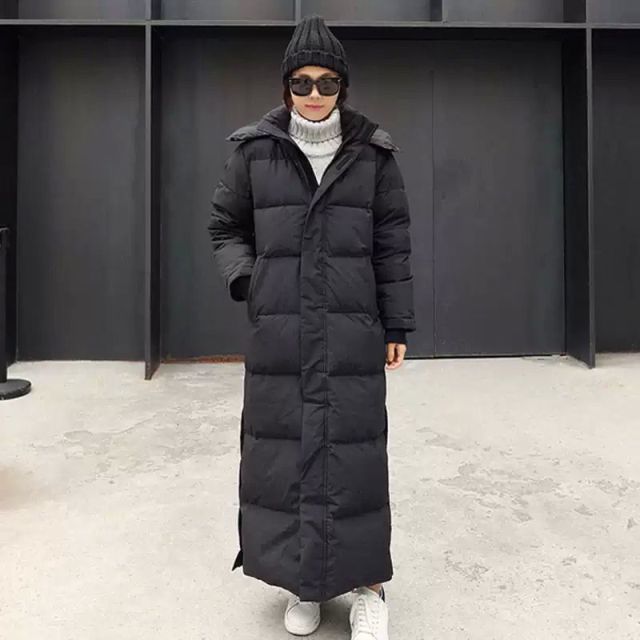 Women's Down Parkas Down parka Super long jacket female knee winter jacket woman with thick black coat in winter 220902