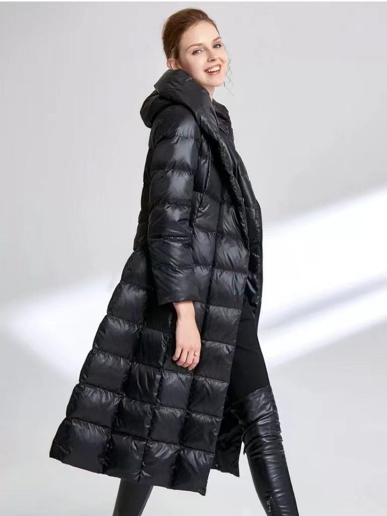 Womens Down Parkas Long Winter Coat Women Black Thick Loose Parkas Casual Cotton Padded Coat Female Elegant Solid Warm Jackets Outerwear 220902