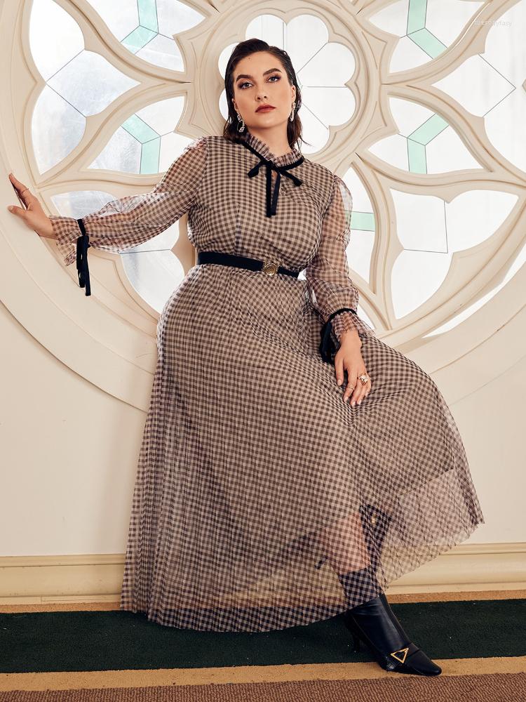 Plus Size Dresses Elegant Plaid Long Sleeve Midi Dress Women Clothing Autumn Cutout Ruffles Evening Luxury 2022 Robe Femme, Black
Plus Size Dresses Elegant Plaid Long Sleeve Midi Dress Women Clothing Autumn Cutout Ruffles Evening Luxury 2022 Robe Femme, Black