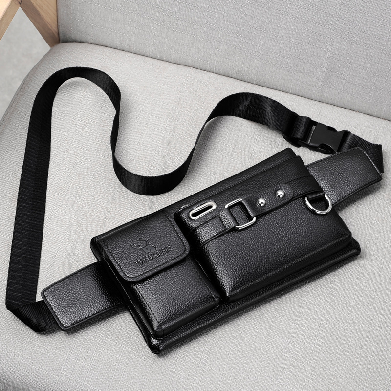 Waist Bags Brand Men's Leather Male Fanny Pack Shoulder Chest for Phone Hip Sack Man Belt Pouch Murse Banana Bum 220902