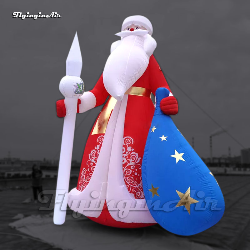 Giant Inflatable Santa Claus Outdoor Christmas Decorations Air Blow Up Saint Nicholas With Gift Bag For Xmas And New Year Event
