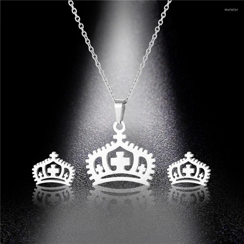 Necklace Earrings Set Fashion Jewelry Customization Stainless Steel Pendant Crown Clavicle Earring Factory Direct Sales, Picture shown
Necklace Earrings Set Fashion Jewelry Customization Stainless Steel Pendant Crown Clavicle Earring Factory Direct Sales, Picture shown