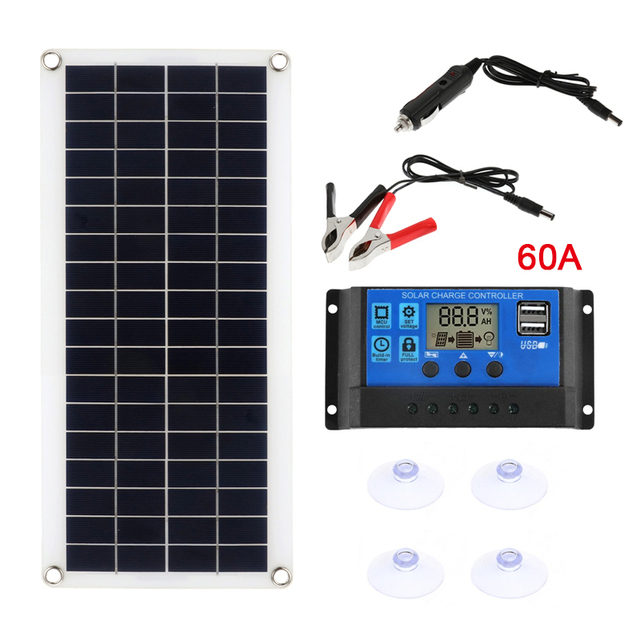 Waterproof Car Solar Panel Kit 30W 100W 300W 12V USB Charging Solar Board With Controllerfor for Marine RV Boat