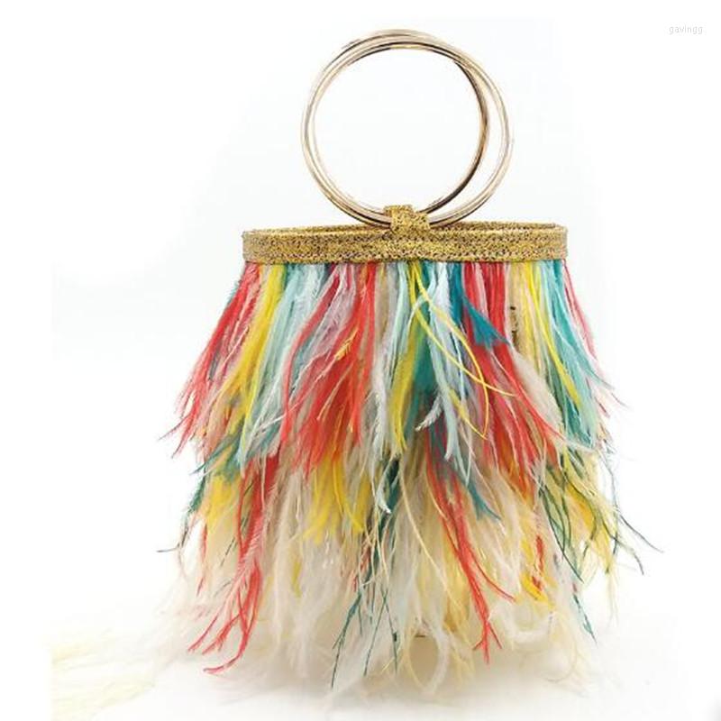 Bags Ostrich Feather Bucket Handbag For Women Luxury Fashion Purses And Handbags Designer Party Clutch Chain Shoulder Bag Wedding, Multi-color
Bags Ostrich Feather Bucket Handbag For Women Luxury Fashion Purses And Handbags Designer Party Clutch Chain Shoulder Bag Wedding, Multi-color