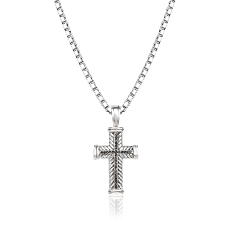 Necklace 925 Silver Men's Jewelry Black Diamond Chevron Design Jewelry Men Pendant Cross Necklaces
Necklace 925 Silver Men's Jewelry Black Diamond Chevron Design Jewelry Men Pendant Cross Necklaces